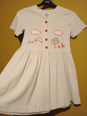 Moda Per Bambini Sweety dress for 10 years old, 100% linen, like new