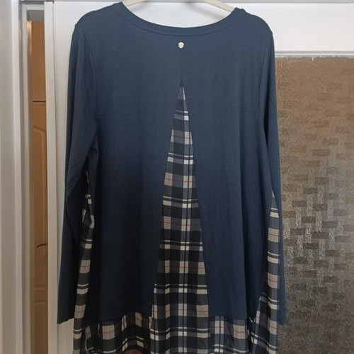 Women's long-sleeve blouse new, blue, size XXL