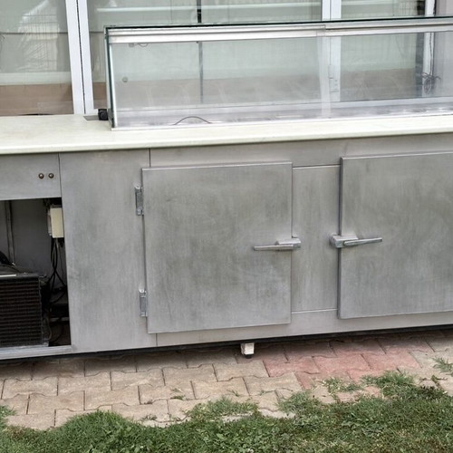 Professional refrigerated display counter inox with GN pans used
