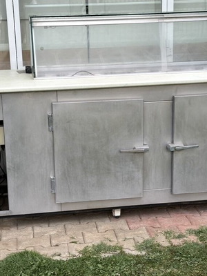 Professional refrigerated display counter inox with GN pans used