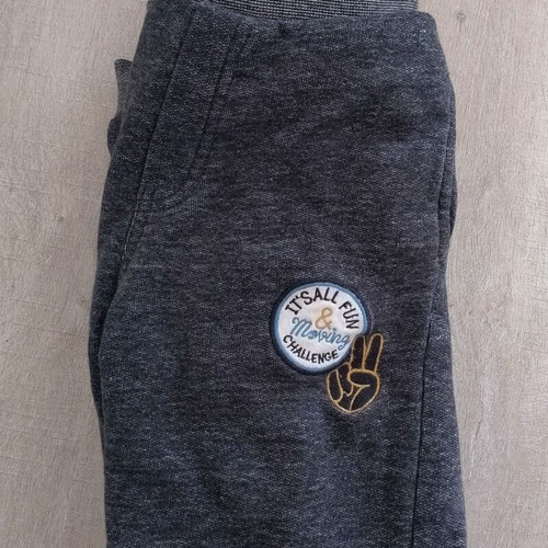 Orchestra sports sweatpants used 140cm grey black with fur lining