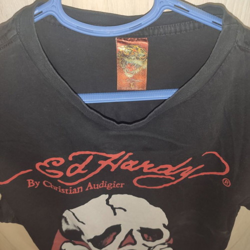 Ed Hardy by Christian Audigier vintage men's black T-shirt size L/M like new