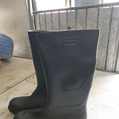 Waterproof Work Boots Unisex Black PVC Knee-High New