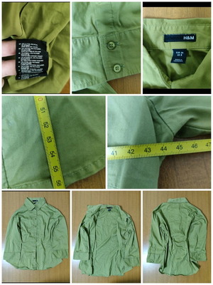 H&M women's shirt size M green like new cotton