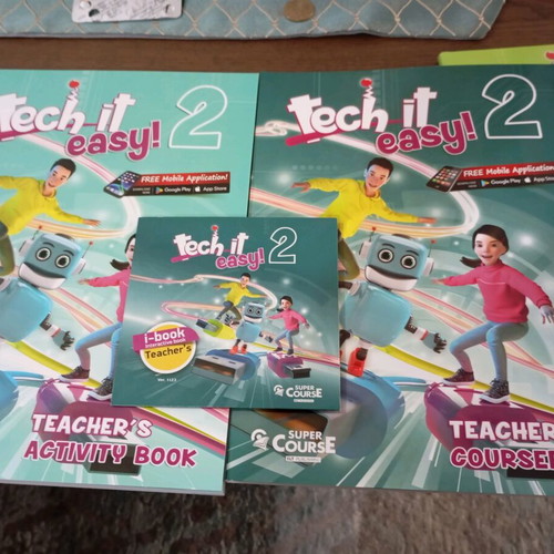Tech it easy 2 Teacher's new English books set of 4 with CD and portfolio
