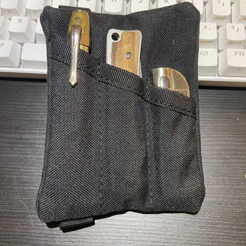 EDC Mini Pouch Pocket Organizer 11x13cm like new, black