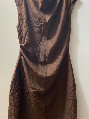 Brown short sleeveless dress with back zipper Mango like new