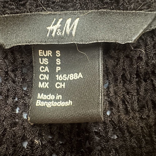 H&M black open-knit sweater, size S