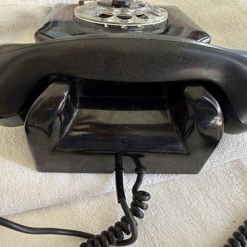 RFT Germany DDR Bakelite Telephone used, wired, black