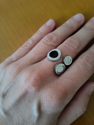 Ring made of steel like new, silver color