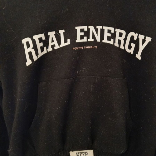 Zara Black Cropped Hoodie Real Energy like new, with pocket