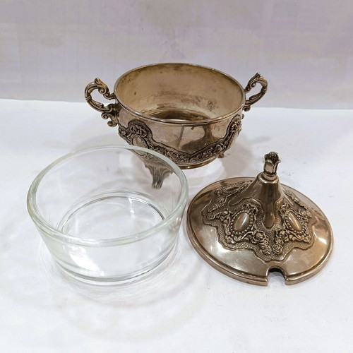 Vintage Silver Plated Victorian Style Sweet Jar like new with embossed decoration