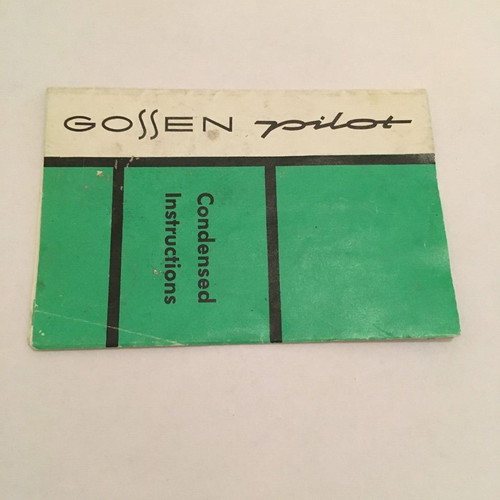 Gossen Pilot instructions manual used, English language