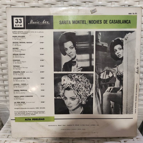 Sarita Montiel Noches De Casablanca vinyl record used