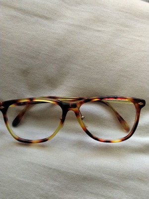 Vintage tortoiseshell square eyeglass frame like new, Italian