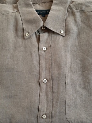 Oxford Company men's long-sleeve linen shirt size L like new