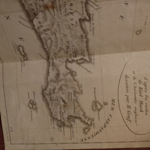 History of Crete with foldable map used, 1869 edition