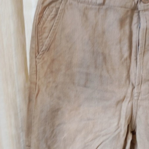 Pants with stiff fabric like new, brown beige