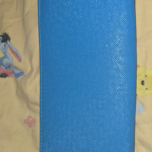 Wallet used, blue with orange details