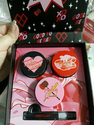 Harley Quinn lip gloss set of three new with brush