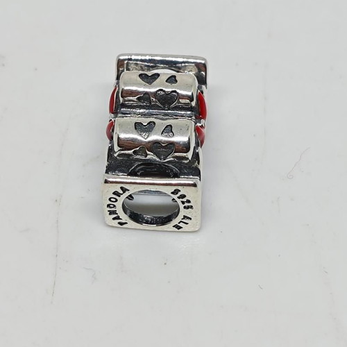 Disney Minnie Mouse "MOM" Silver Charm S925 like new with Red Bow