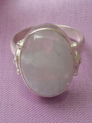 White Opal ring in 925 silver new
