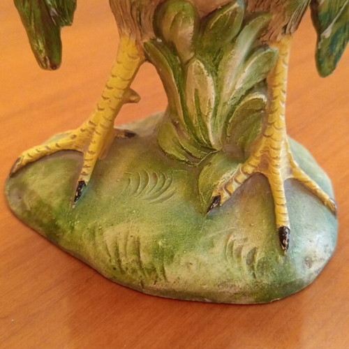 Vintage ceramic rooster 24cm, handmade decorative figurine
