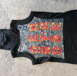 Denny Rose sleeveless turtleneck blouse like new, size Medium, black with sequins