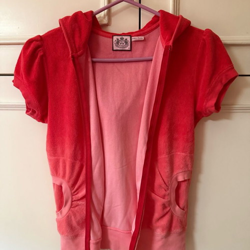 Juicy Couture short sleeve terry jacket like new, orange, size M