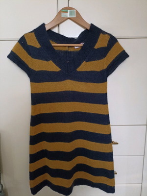 Max&Co wool dress small like new, striped blue yellow