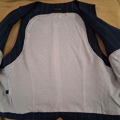 Massimo Dutti linen vest like new, size L, white and blue