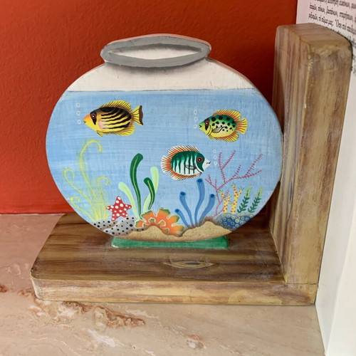 Wooden bookholders new, handpainted and handcarved