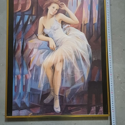 Painting "Ballerina" by Pierre Benson with Gold Frame new