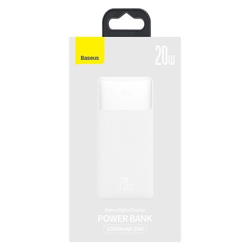 Baseus Bipow Fast Charge Power Bank PD+QC 20000mAh 20W white like new