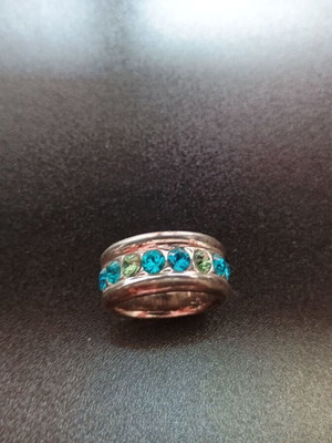 Пръстени употребявани, комплект от 3, многоцветни и сребърни