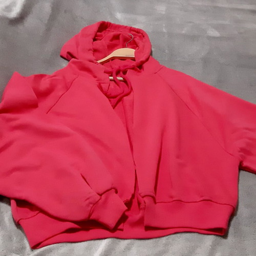 Bershka pink oversized cotton hoodie sweatshirt, size M