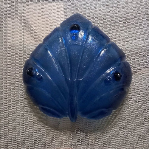 Vintage blue leaf-shaped platter like new