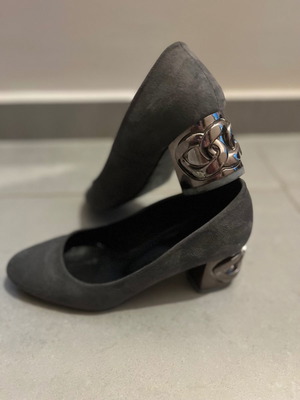 Makis Kotris pumps used, leather gray size 37