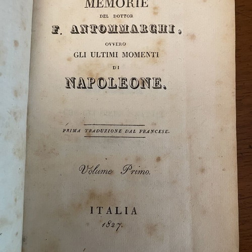 Memorie del Dottor F.Antommarchi πρώτη έκδοση 1827, μεταχειρισμένο, ιταλικά