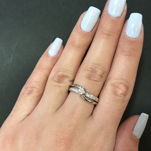 Vintage solitaire ring with brilliant k18 5.3gr