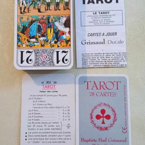Tarot 78 cards Baptiste Paul Grimaud used, complete set 1983