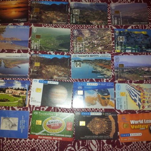 Phone cards used, pack of 20 pieces