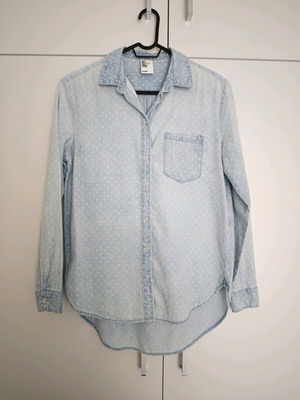 Риза H&M с точки като нова, тюркоазена, XS