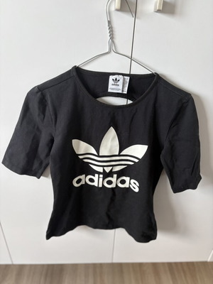 Adidas shirt with open back, like new, size S, black and white