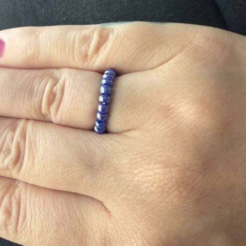 Metallic blue purple ring handmade, new