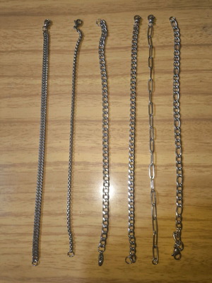 Stainless steel bracelets new, pack of 6 pieces