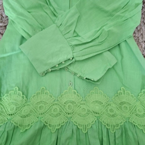 Linen dress light green new, size M