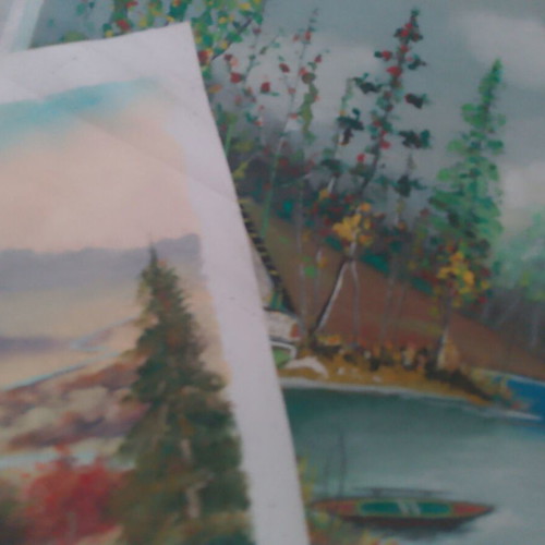 Set of 15 original landscape paintings on canvas