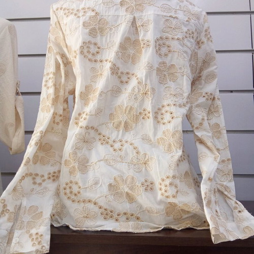 Yookie women's beige lace guipure shirt new