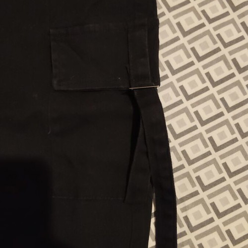 Cargo pants for girls, black, age 14
